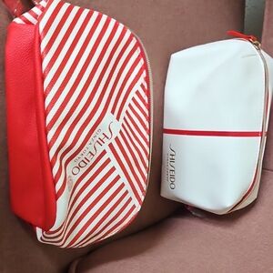 Shiseido Red and White Cosmetic Bag Duo